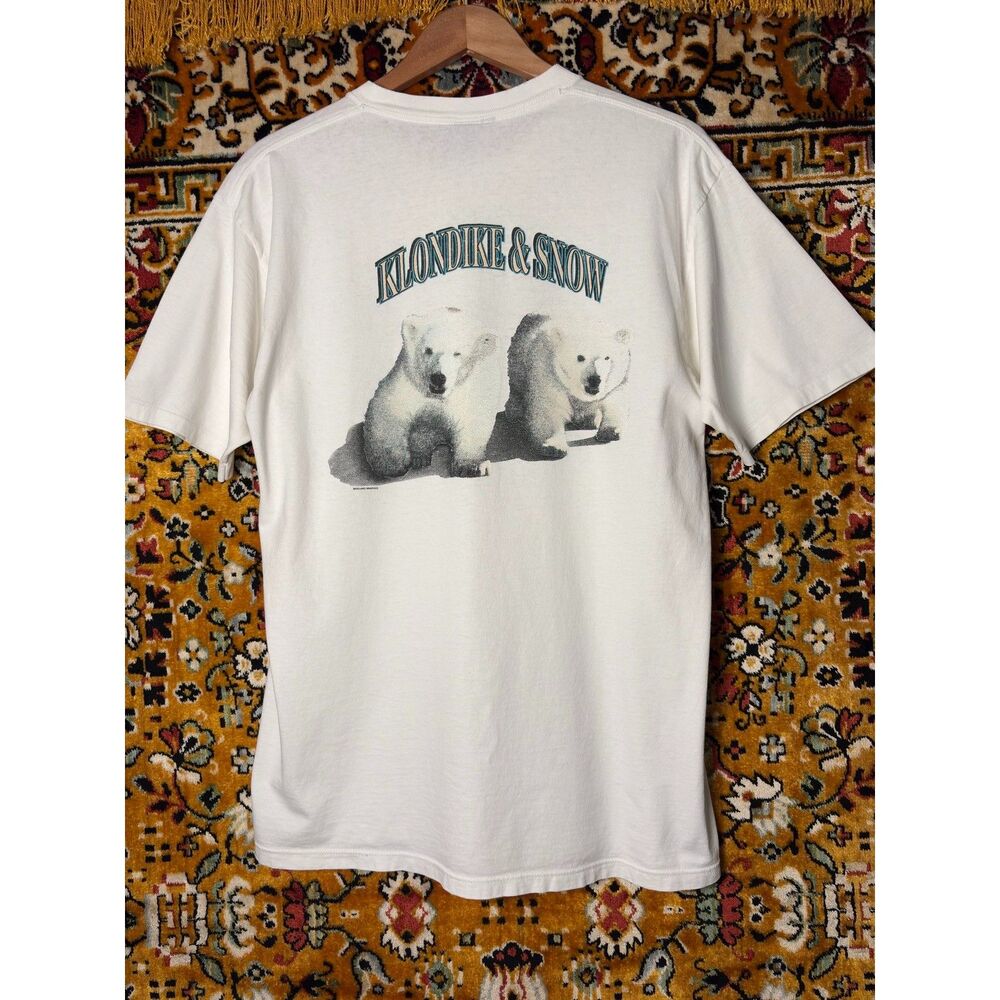 Vintage 90s Denver Zoo Klondike & Snow Polar Bears Single Stitch Tee L